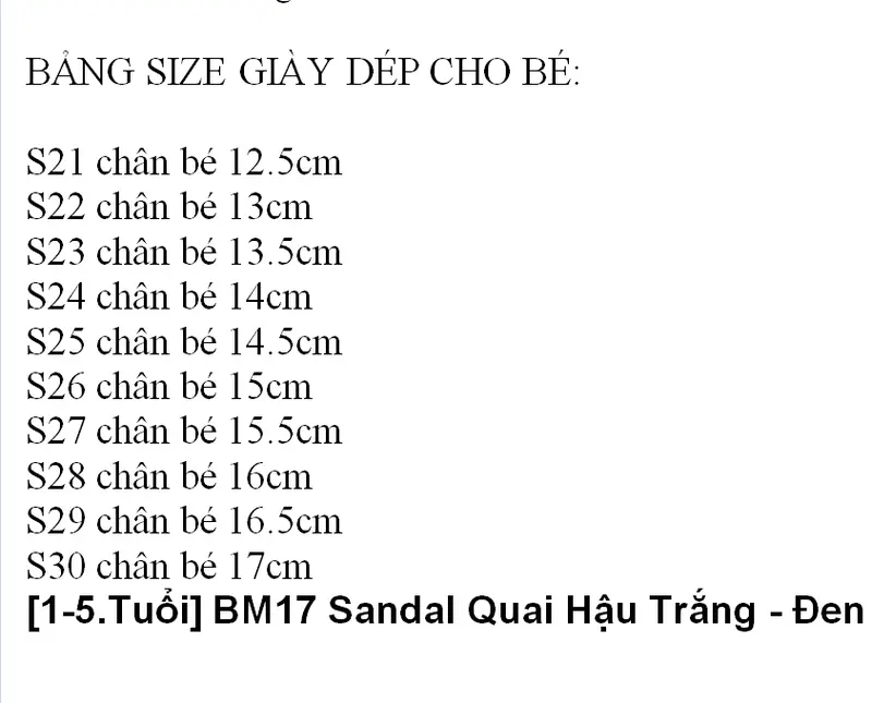 [FORM nhỏ] Sandal Quai Hậu  Trắng - Đen  Bé Trai Size21-30 Dép Sandal Dép Sandal Cho Bé BM17 da mềm, thời trang, hottrend mẫu mới HQBE 8