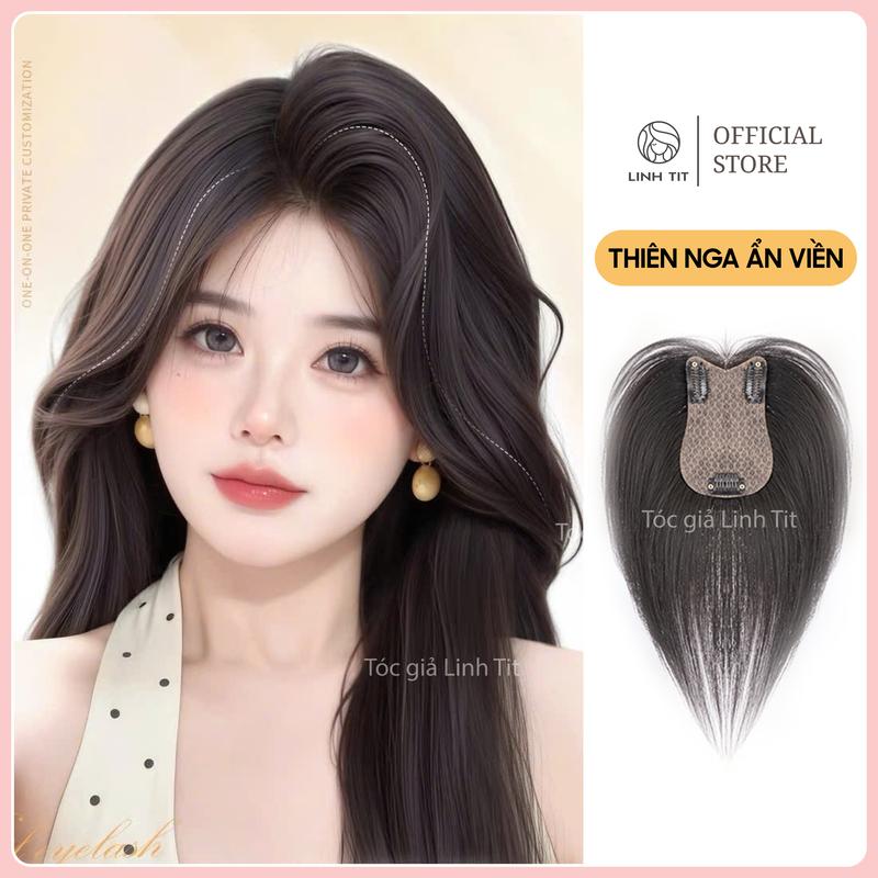 Phủ hói Thiên Nga Ẩn Viền rẽ full ngôi lưới HD mô phỏng da đầu kích thước 7*9CM tóc thật | Tóc giả Linh Tít
