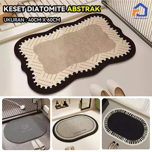 Modern Global-Keset DIATOMITE Keset Kamar Mandi Keset Lantai Kaki Bundar Batu Anti Slip Keset Kaki Dapur Teras