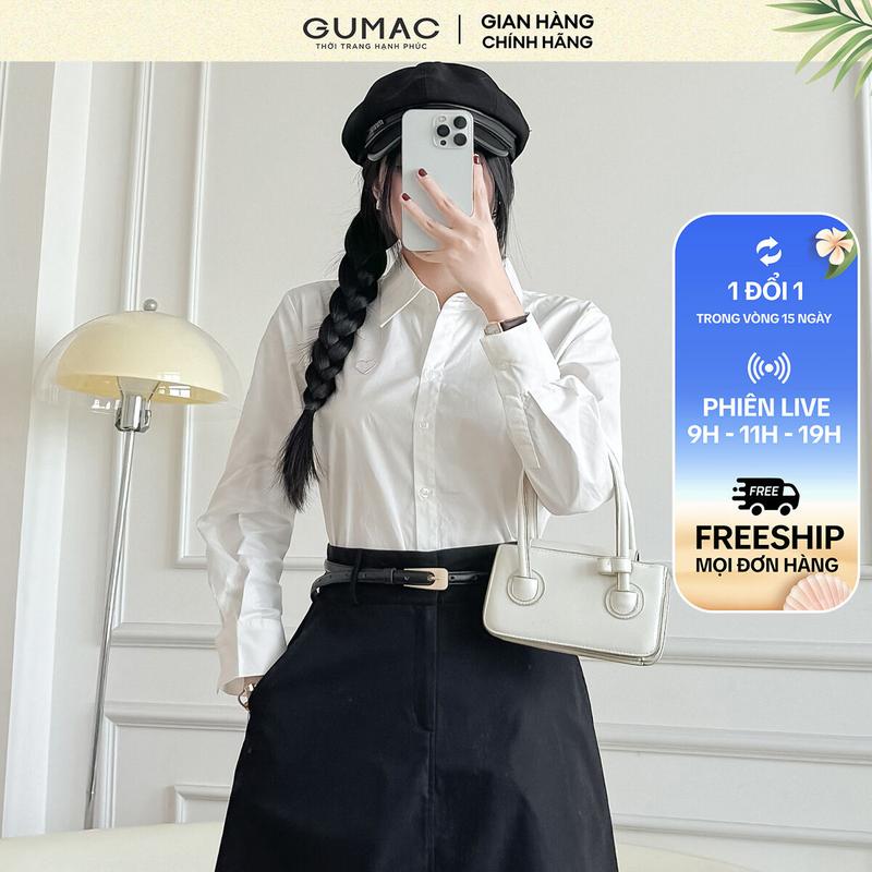 GUMAC - Áo sơ mi basic thêu YAF01056 1