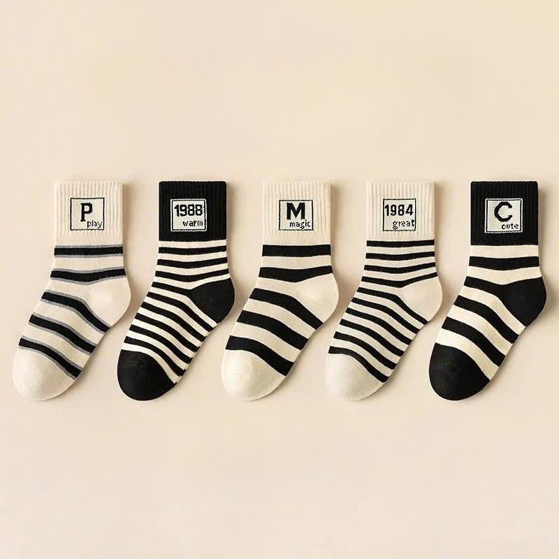 Combo 5 Đôi tất Trẻ Em Cổ Cao Co Giãn, Giữ Ấm, Phù Hợp Bé Trai, Bé Gái 1 - 8 tuổi 2