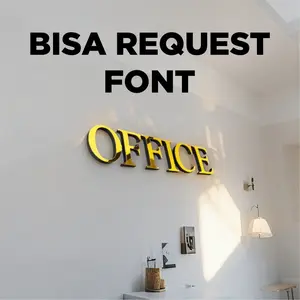 HURUF TIMBUL AKRILIK GOLD MIRROR PLUS PENEBALAN SPON SIGNBOARD ACRYLIC