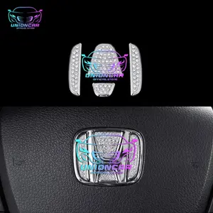 Stiker Emblem Logo Stir Mobil Bling Car Steering Wheel Diamond Sticker Untuk Toyota, Honda, Mercy, Nissan, Hyundai