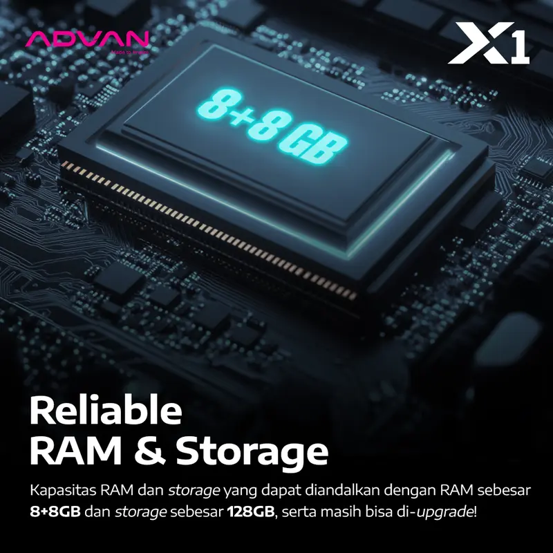 [Exclusive Baim Wong] ADVAN X1 Mediatek Helio G100 8GB+8GB/128GB High Refresh Rate 120Hz IPS FHD+ Sony 64MP Big Battery 5000mAh AI Camera UFS 2.2 NFC Fingerprint Android 14 Gaming Smartphone Handphone Fast Charging 3