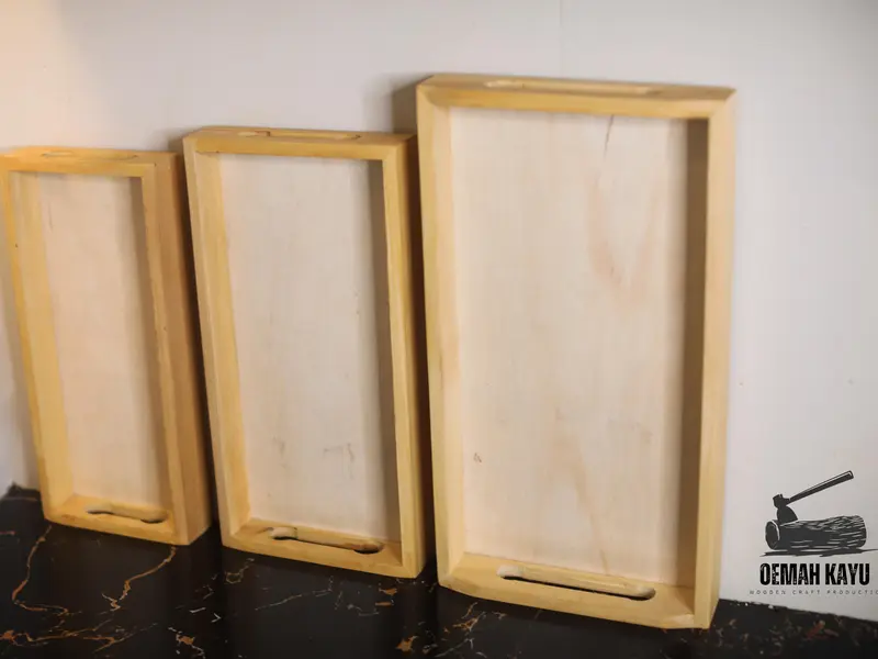 Oemah kayoe Talenan Kayu kecil dan Jumbo / Nampan Kayu pinus Premium 5