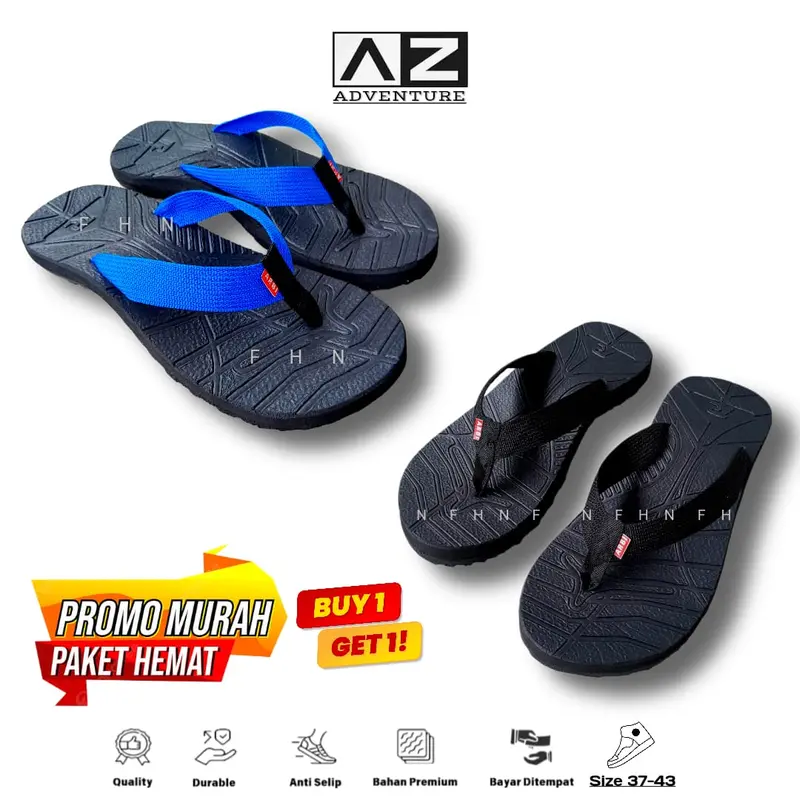 [ PAKET HEMAT ] Sandal Gunung Jepit Outdoor Dewasa Insole Eva-Pressed Side Guard Protector Non-Marking Rubber Outsole - Gratis 1 Sendal Pria Wanita sandal  buy 4