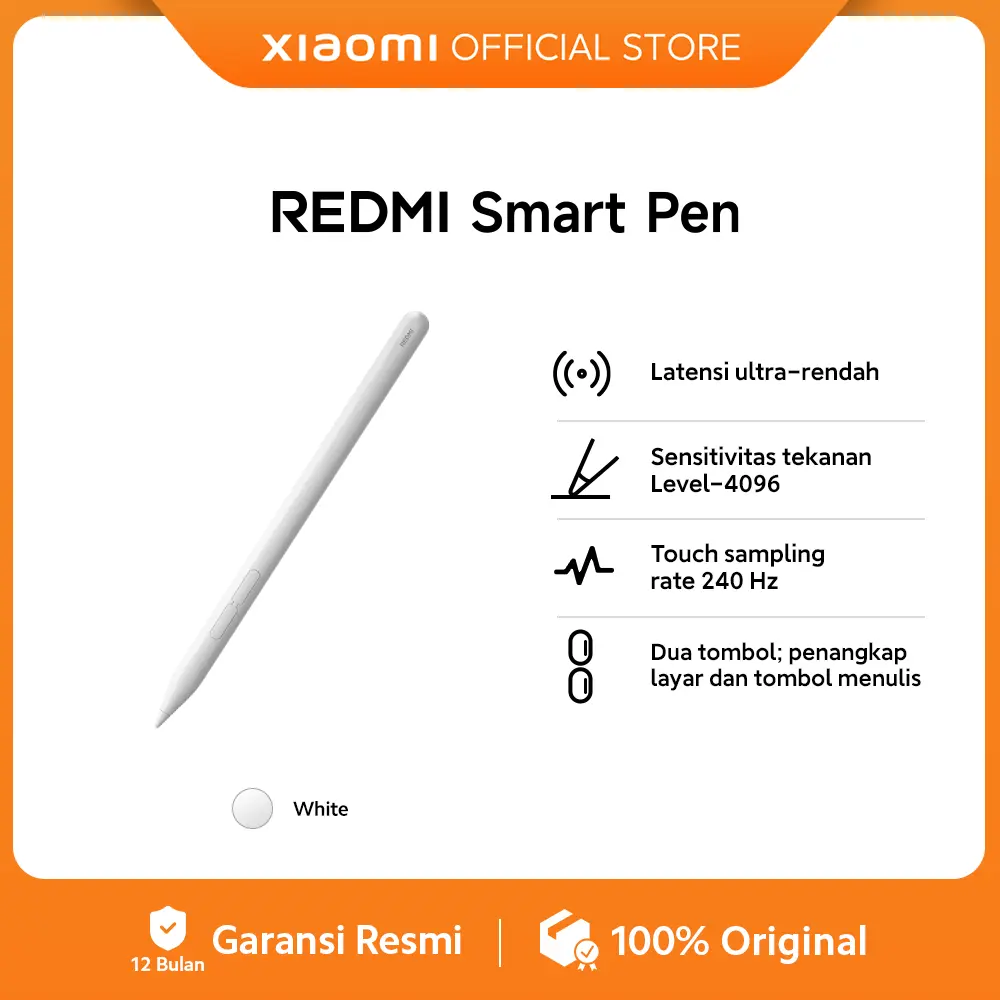 Official Xiaomi Redmi Smart Pen | Compatible Model | Touch sampling rate 240 Hz