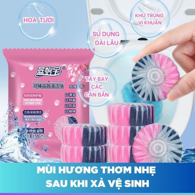 COMBO 20 Viên khử mùi bồn cầu hương hoa hồng Viên thả bồn cầu khử trùng Nhà Vệ Sinh