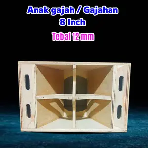 Anak gajah / Gajahan Box Speaker 8 Inch Tebal 12 mm low mid sub Cocok untuk Miniatur Sound System Jenis Triplek Birch Great A Kualitas Terbaik sublow Subwoofer