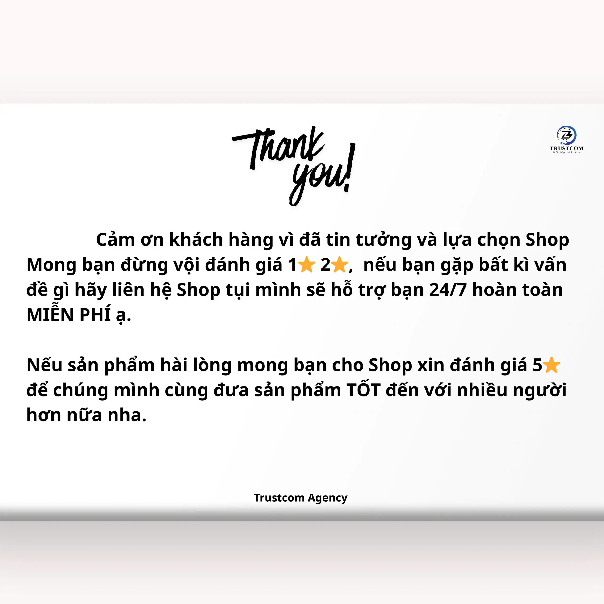 Thư Cảm Ơn - Kèm Hướng Dẫn Đổi Trả