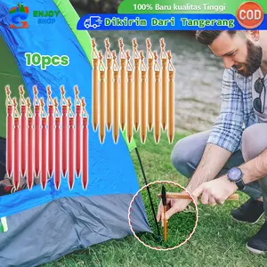 10pcs Pasak Tenda 18cm Ultralight Aluminium Alloy Paduan Untuk Flysheet Camping Dan Berbagai Medan