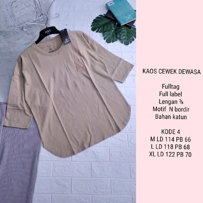 KAOS CEWEK DEWASA LENGAN ⅞ |WAJIB TANYA STOK (BISA COD) 4