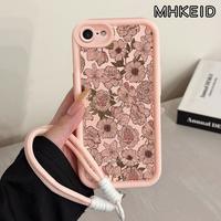 Gambar MHKEID Casing Hp untuk iPhone 6 6s 6 Plus 6s Plus 7 8 7 Plus 8 Plus X Xs Xs Max Xr Case Pola Bunga merah muda Kasing Anti-Sidik Jari Silikon Kasus Lembut Tali gantung Casing - Gaya1, iPhone 6 dari MHKEID MALL Kab. Tangerang 3 Tokopedia