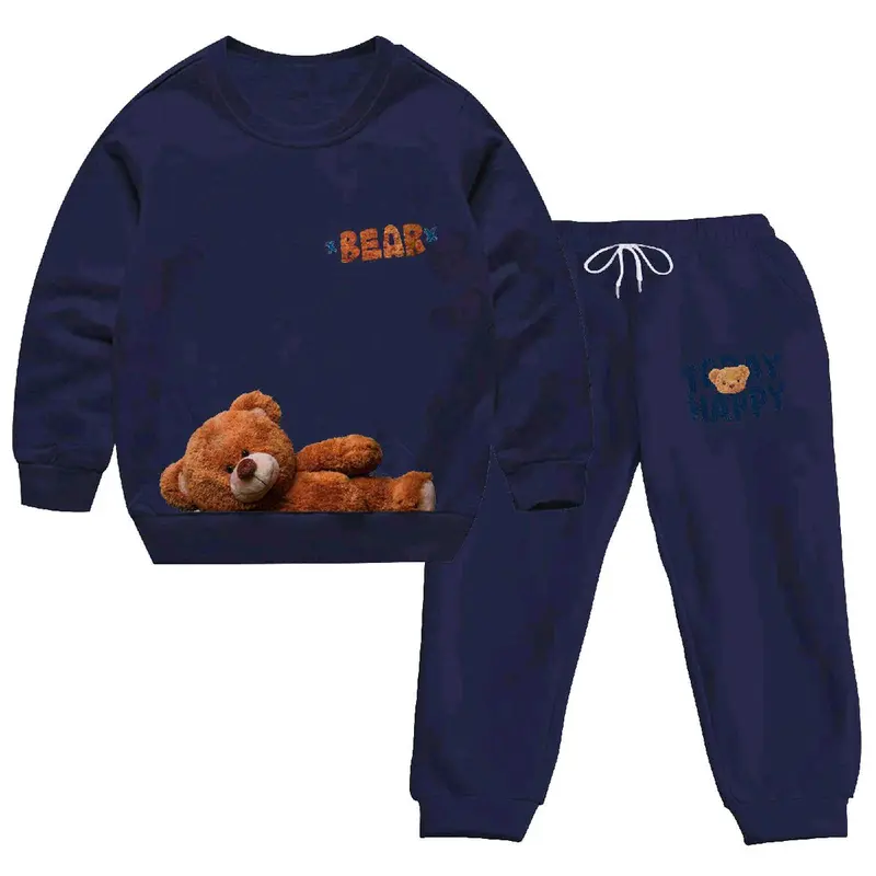 Stelan joger anak Tedy Bear Tidur Karakter lucu Fashion Switer Perempuan Sweater Celana Atasan 3
