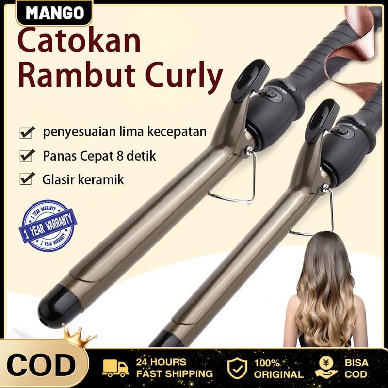 catokan rambut curly  Gold Ceramic 28mm 32mm 38mm Original - Catokan Curly Keriting Rambut CATOK GLAZE MERK TSUYA KOREA TONG PRO CERAMIC TOURMALINE / CATOK Rambut untuk Curly, Keriting, Wavy Kering Penjepit 1