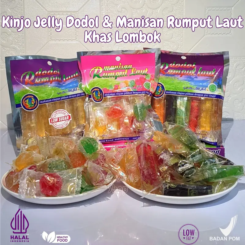 [Halal] Kinjo Jelly Candy Dodol Rumput Laut 90g 0