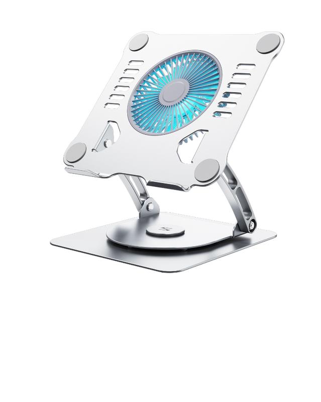 Giá Đỡ Tản Nhiệt Laptop Nhôm Cao Cấp T628G Chân Đế Xoay Tròn 360 Độ Đèn Led Tản Nhiệt.