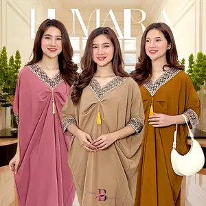 Kaftan Abaya Humaira / Kaftan Muslim Over Size Baju Lebaran  2025 Terbaru / Dres Kondangan Remaja