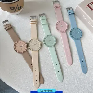 Jam Tangan Wanita & Pria Quartz Strap PU Analog Casual Gaya Retro Watch Fashion RM137