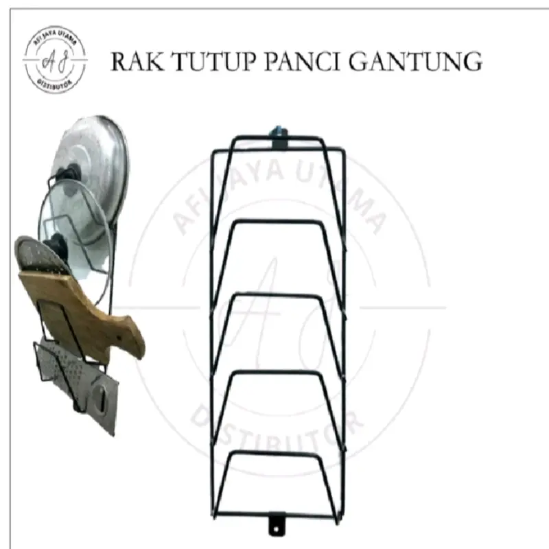 Rak tutup panci / gantungan tutup panci kokoh kuat  Besi di cat oven tahan gores  tempel  Dinding 0