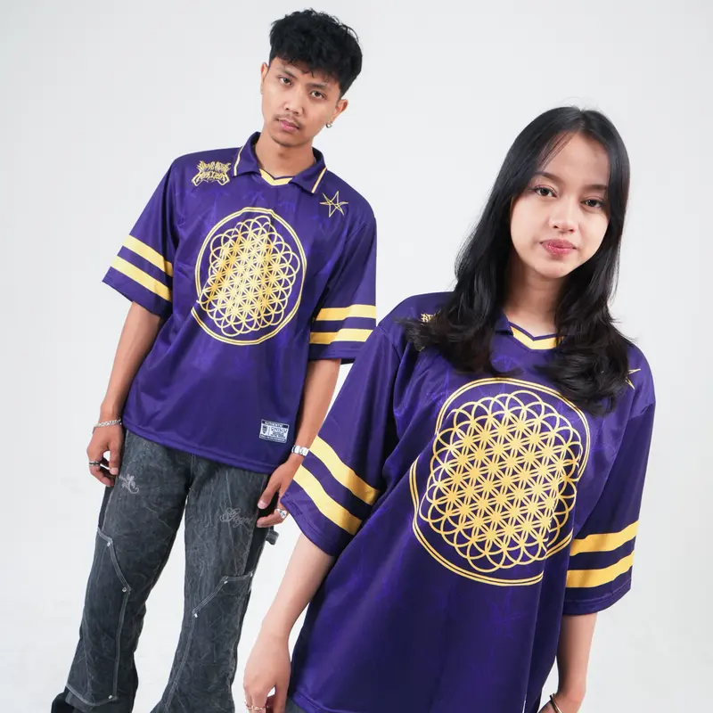 ONIKU//JERSEYBOXY//JERSEYCASUAL//STREETWEAR//OVERSIZE//BOXYFIT//RETRO//VINTAGE//MUSIK//BLOKECORE//KOREA//NFL//SPORT//BMTH PURPLE 6