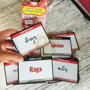 Flash Card Kartu Kata aksara Bali Dasar (isi 50 kartu)