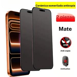 Película protectora de pantalla de cerámica mate de privacidad, compatible con iPhone 17 Pro Max /16/15/14/13/12/11, cobertura completa, antihuellas dactilares, antideslumbrante