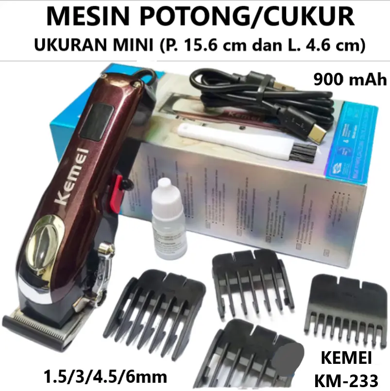 KEMEI PAKET MESIN CUKUR / POTONG MINI UNTUK RAMBUT KUMIS WAJAH TUBUH BERKUALITAS DAN HARGA TERJANGKAU MODEL KM-233 alat