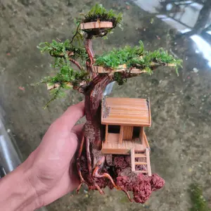 miniatur rumah pohon bonsai