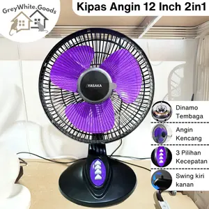 Kipas Angin Duduk 12 Inch Hemat Daya hitam listrik fan meja