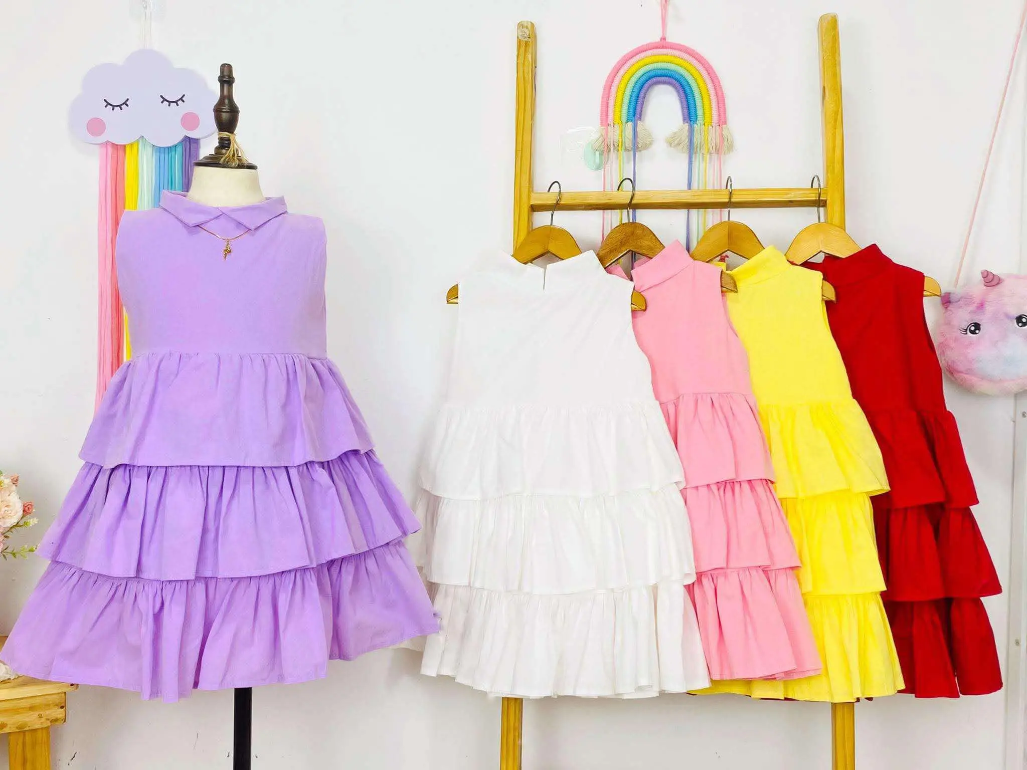 New Arrival Kendy Dress for Girls - Linen Fabric, Available in Various Colors and Sizes