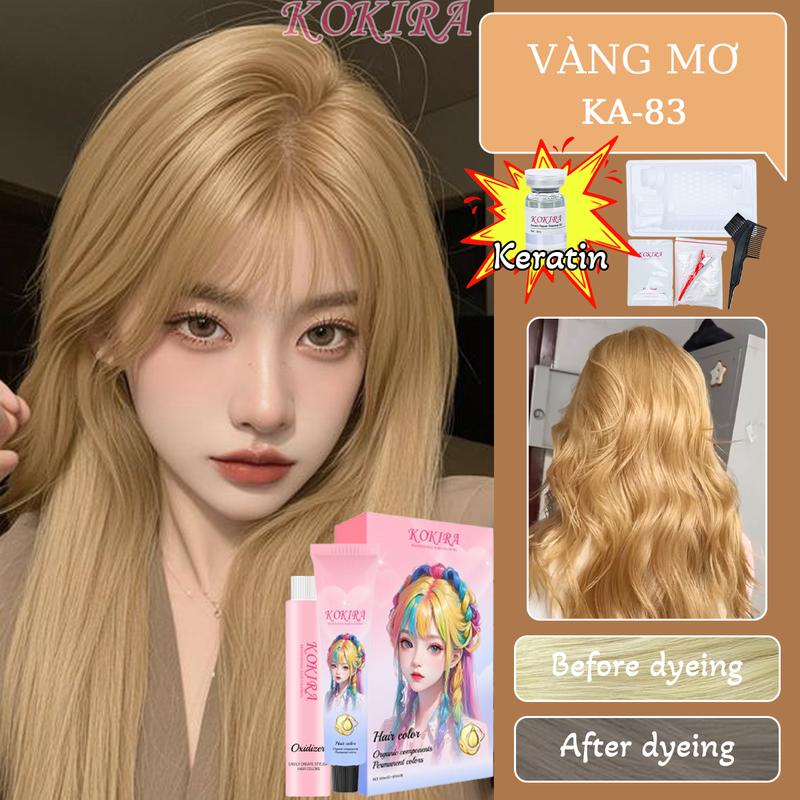  KOKIRA thuốc nhuộm tóc VÀNG MƠ-83 nâu hồng đào tai nha thuốc nhuộm tóc nhuộm tóc nhuỘm tóc nhuộm thuốcnhuộm hương bông đen 