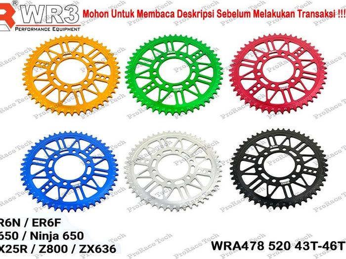 Gambar Gear Racing Belakang WR3 WRA478-520 ER6N / ZX6R / Z800 / Z900 dari ProRace Tech Kota Administrasi Jakarta Barat Tokopedia