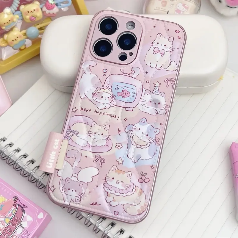 JELLOCASE Playful Kitten Pink Protective Case Full Premium Case for 11-16 Pro Max 2