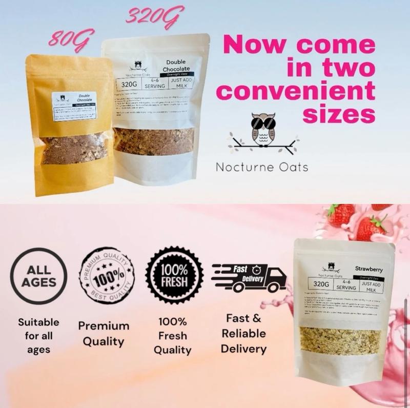 Product Introduction of NOCTURNE OATS- Overnight oat premix 80g (cookies and cream)  Instant Oatmeal Breakfast 3