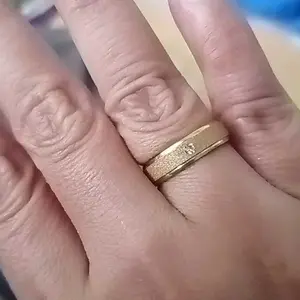 Cincin Permata Motif Pasir Terbuat Dari Bahan Koin logam Original Lapis Emas 24K