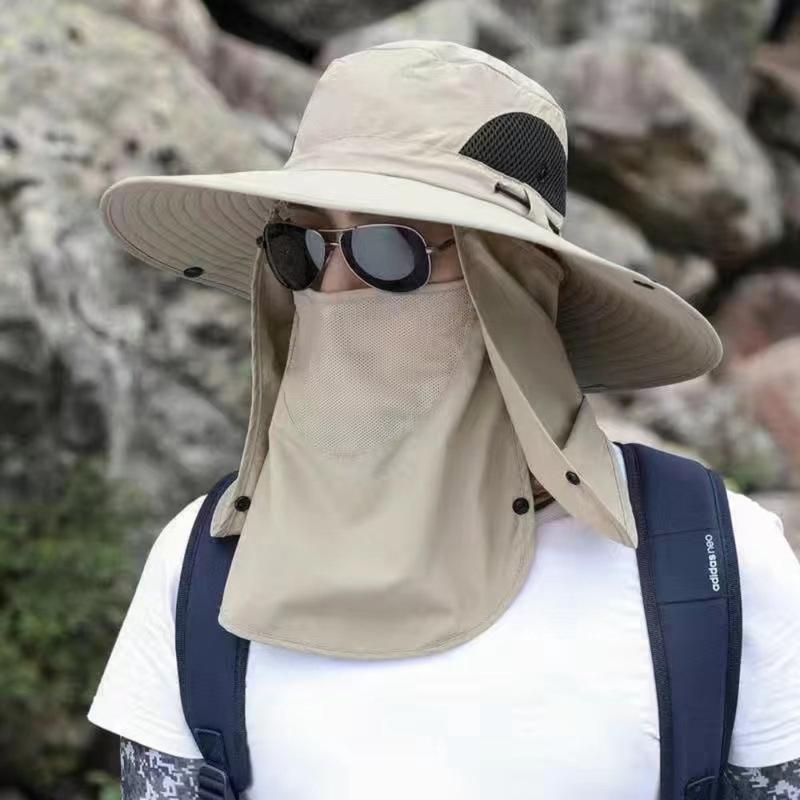 Fashion 360 Degrees Protection Sun Hat Anti-UV Sunscreen and Shading Agricultural Work Hat Removable Face Mask Protect Neck Fishing Cap Summer 0