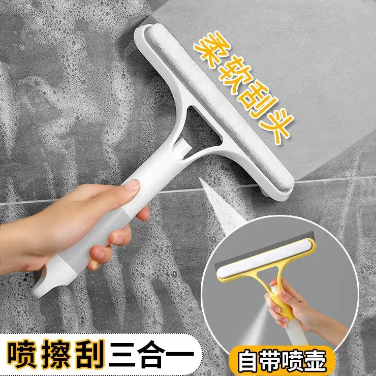 Versatile 3 in 1 Window Squeegee for Glass Versatile Squeegee with Sponge Sprayer Shower Squeegee Wide Application for Windows, Glass Doors, Mirrors,Car Windows,Window Cleaner