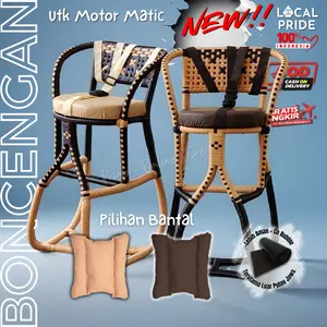 Kursi Boncengan Anak Usia 9 Bulan - 4 Tahun Rotan Asli Full Anyam Sintetis Untuk Motor Matic Kuat dan Kokoh - Furniture Edisi Polos