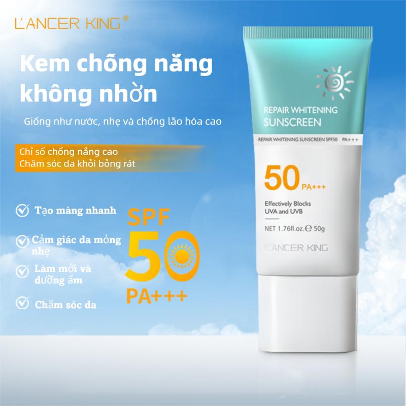 SPF50+Kem chống nắng 50g(không màu),Được Phát Triển Cho Da Nhạy Cảm, Thoáng Khí Không Bít Lỗ Chân Lông, Thích Hợp Cho Sử Dụng Hàng Ngày, Đi Làm, Hoạt Động Ngoài Trời, Chống Mồ Hôi