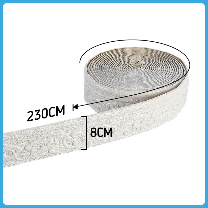 PVC LIST 8 CM 5MM | 8CM X 230CM | ANTI NODA DAN ANTI LUNTUR | STIKER WALLPEPER DINDING VINY LIST 5