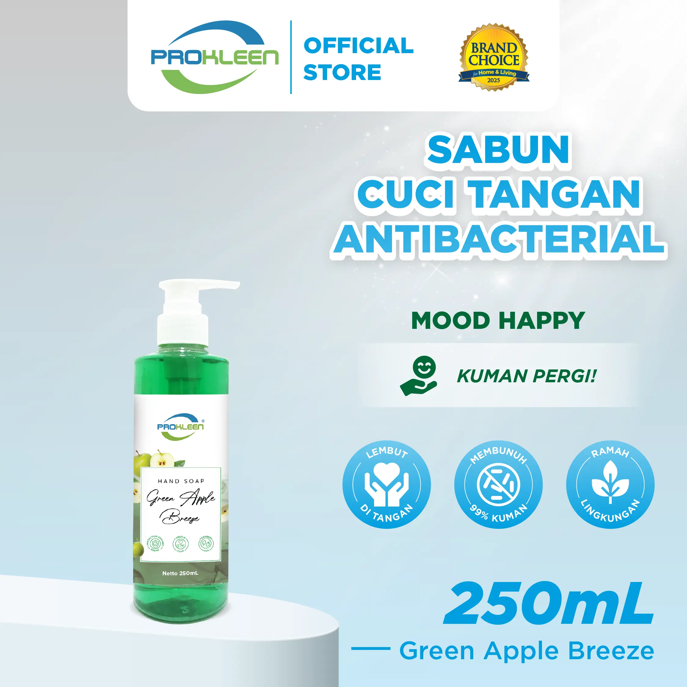 [PROMO] PROKLEEN Sabun Cuci Tangan Pump Antibacterial Hand Soap 250mL