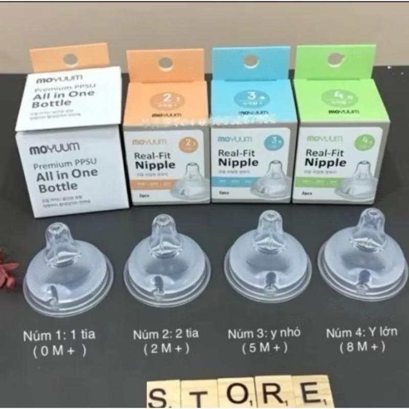 Núm ti bình sữa moyuum đủ size 1,2,3,4  HỘP 2c  