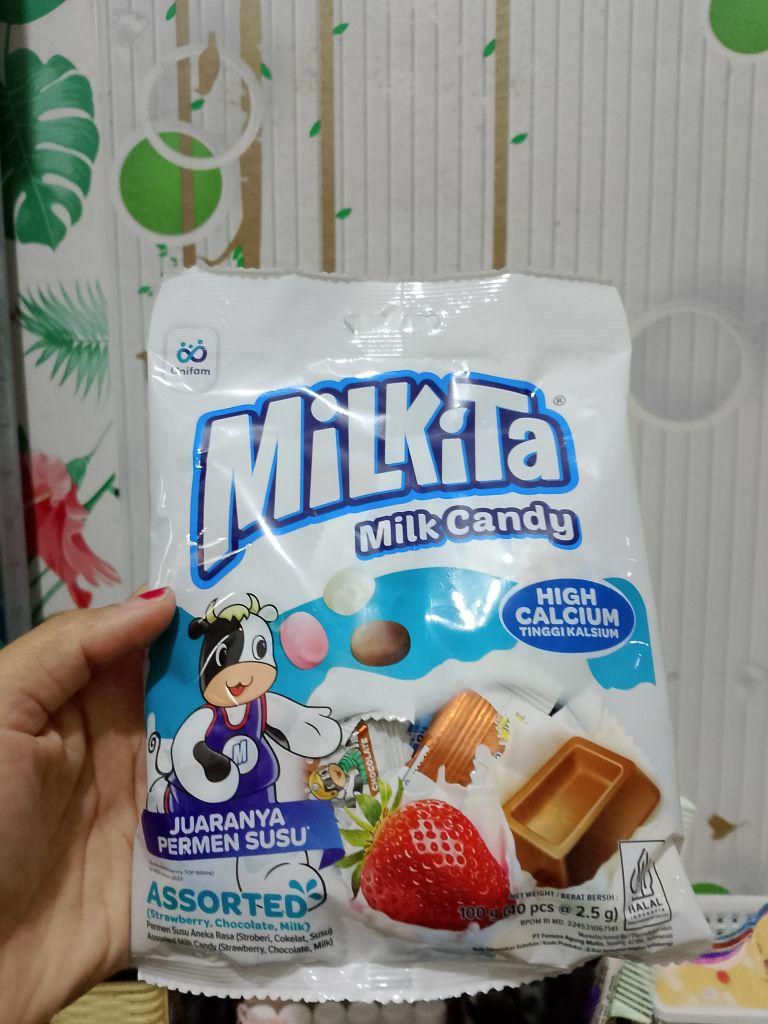 PERMEN MILKITA Lolipop milk candy 1 pack,  Candy Food Snacks lucu, Jajanan viral