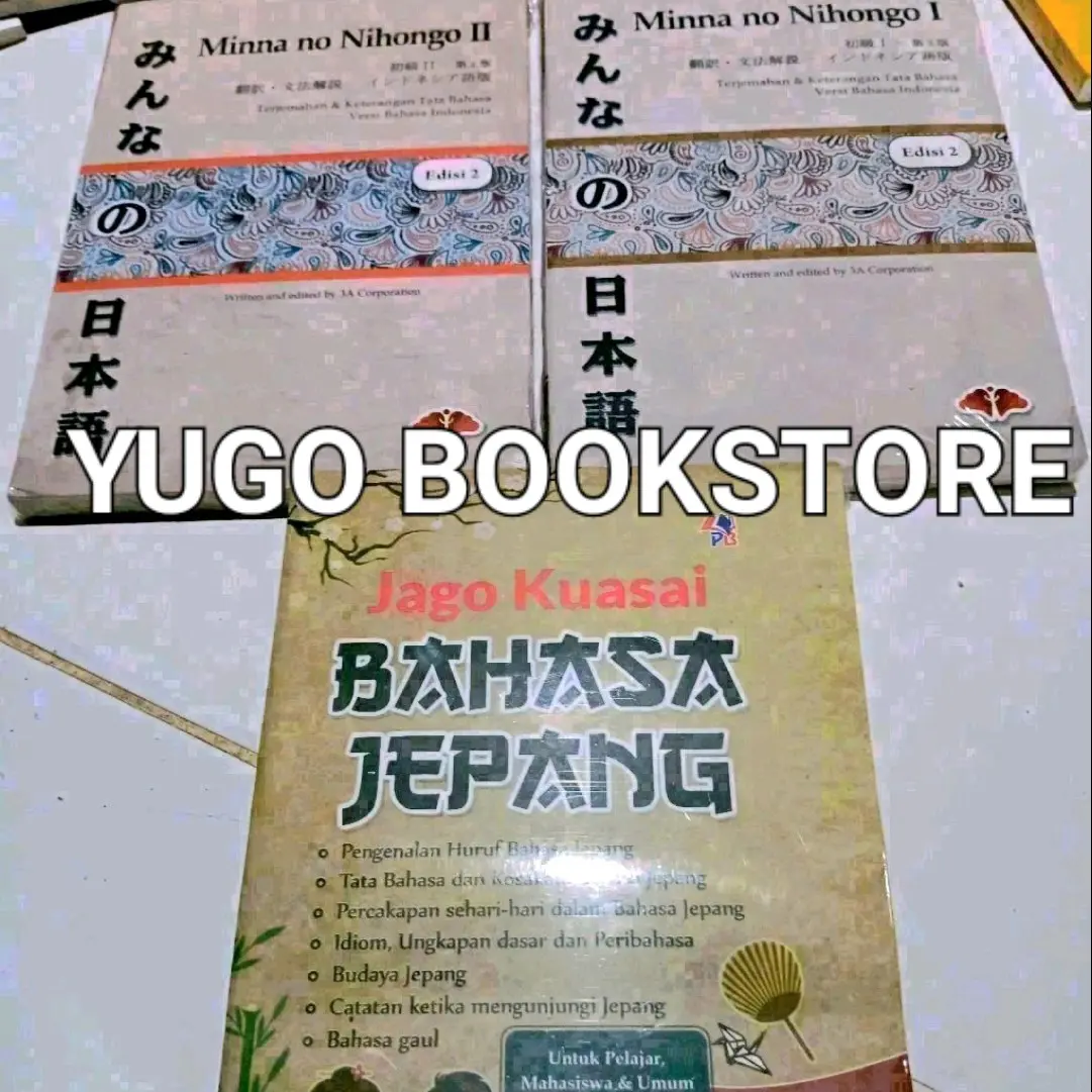 Paket 3 buku minna no nihongo 1 dan 2, dan jago kuasai bahasa jepang. langsung dapat 3 buku.