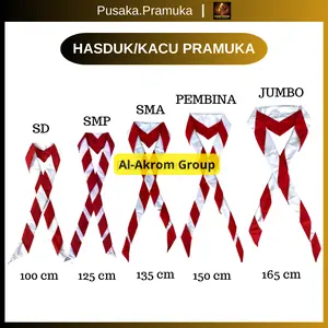 Hasduk/Kacu Pramuka Merah Putih Bahan Katun Halus dan Lembut Untuk Siaga,Penggalang,Penegak,Pembina, dan JUMBO