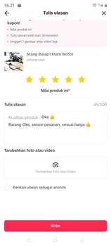 Product Review of Stang Balap Hitam Motor from M** S**h 0