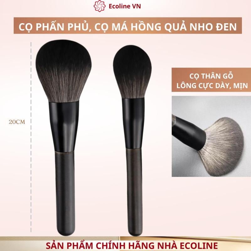 Cọ phấn phủ và cọ má hồng quả nho đen nhà Ecoline new 2026 lông siêu dày siêu…