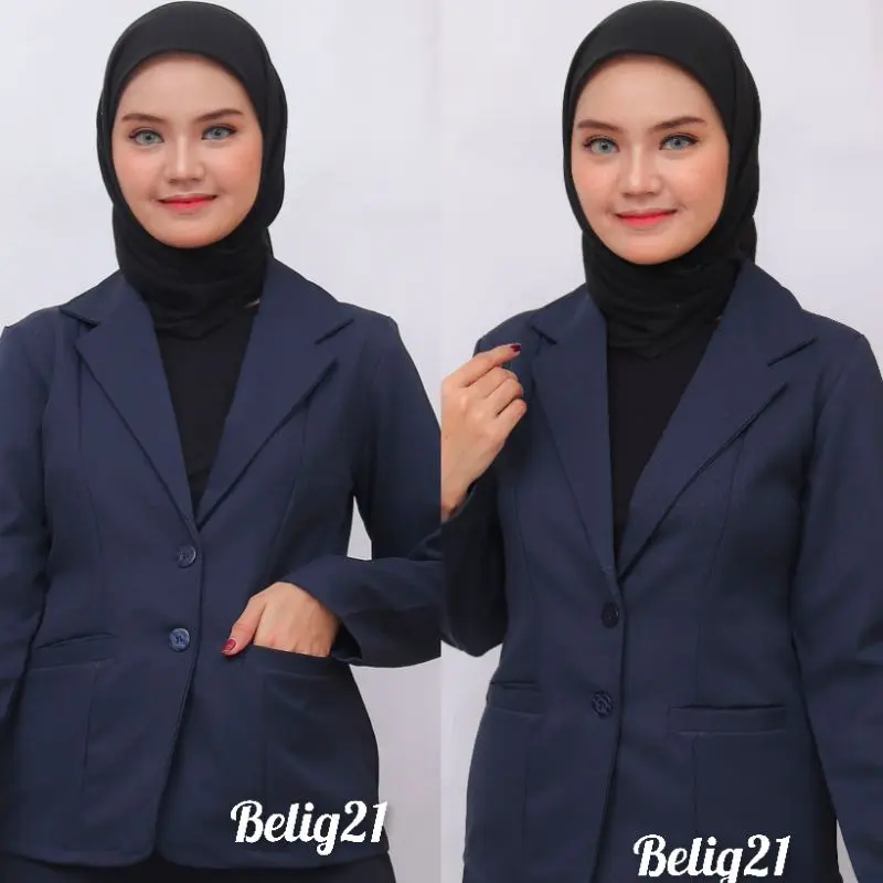 Blazer Hitam Kerja Kantor Formal Wanita Jas Wanita Hitam 4