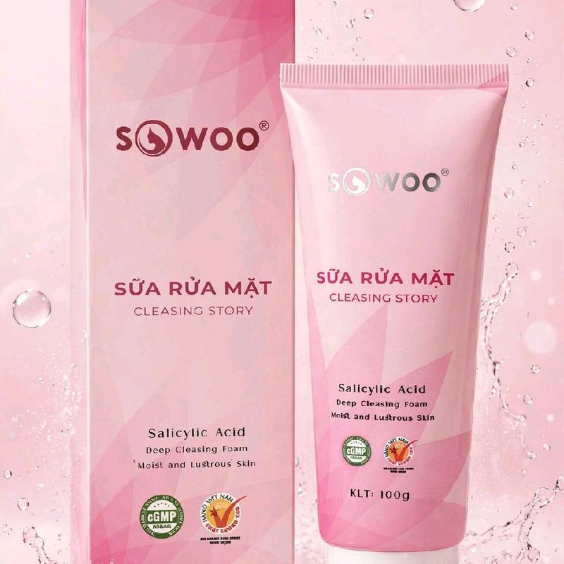 SOWOO Sữa Rửa Mặt Cleansing Story với Acid Salicylic 100g - Dành cho Da Mềm Mịn và Sạch Sẽ